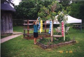 Carol's hanging balloons for the babies to pop