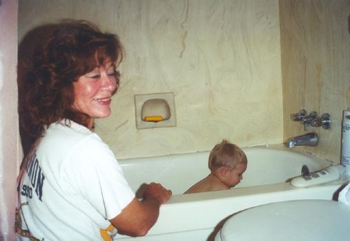 Cole's bath, Gramma's shower